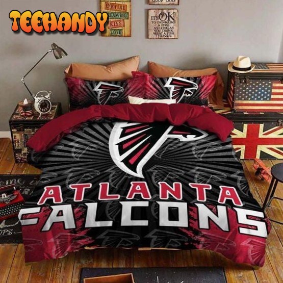 Atlanta Falcons 3d Logo With Iconic Colors Duvet Cover Bedding Set