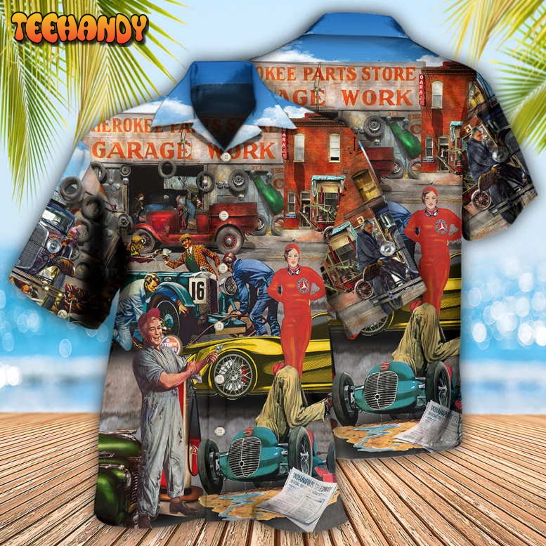 Auto Mechanic Retro Car Hawaiian Shirt