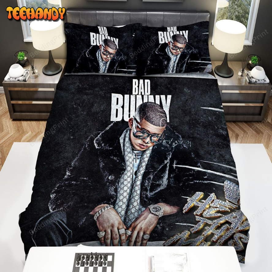 Bad Bunny Hear This Music Duvet Cover Bedding Set