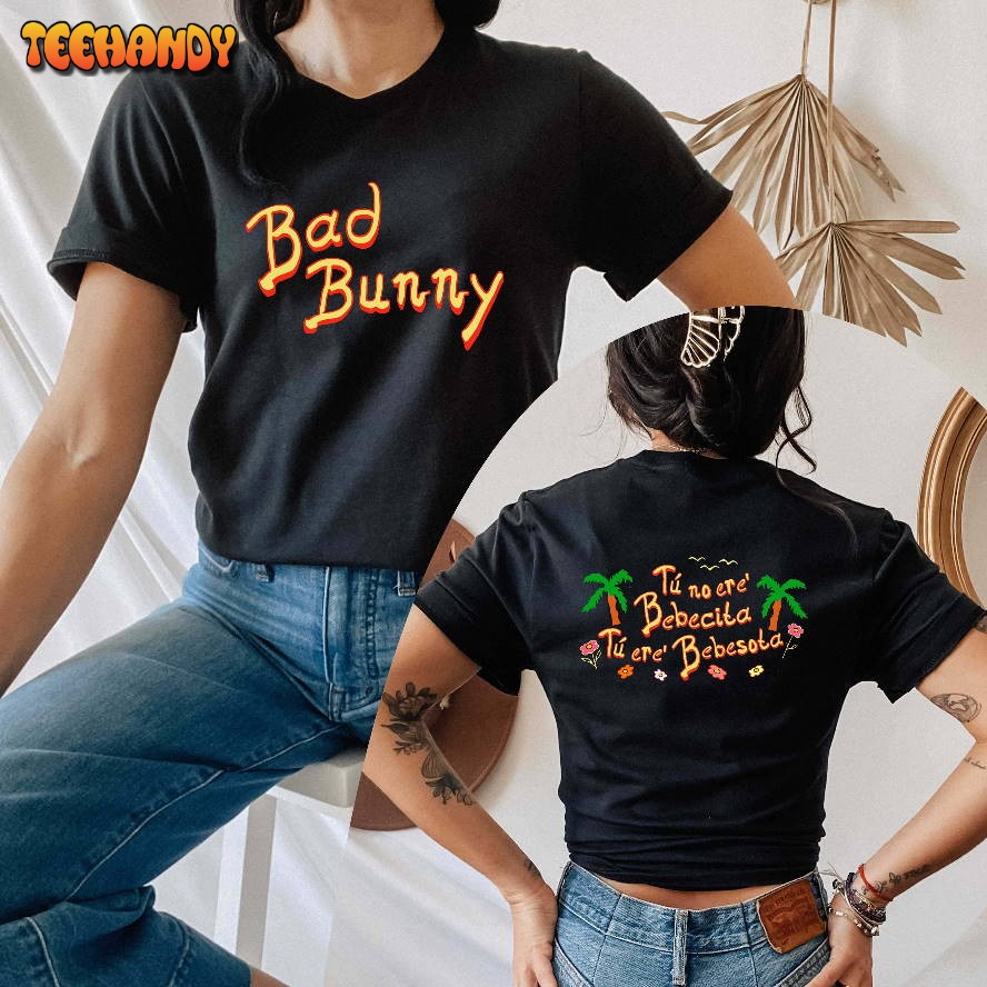 Bad Bunny Printed Front and Back Los Angeles Concert Shirt, Bad Bunny Dodgers Shirt