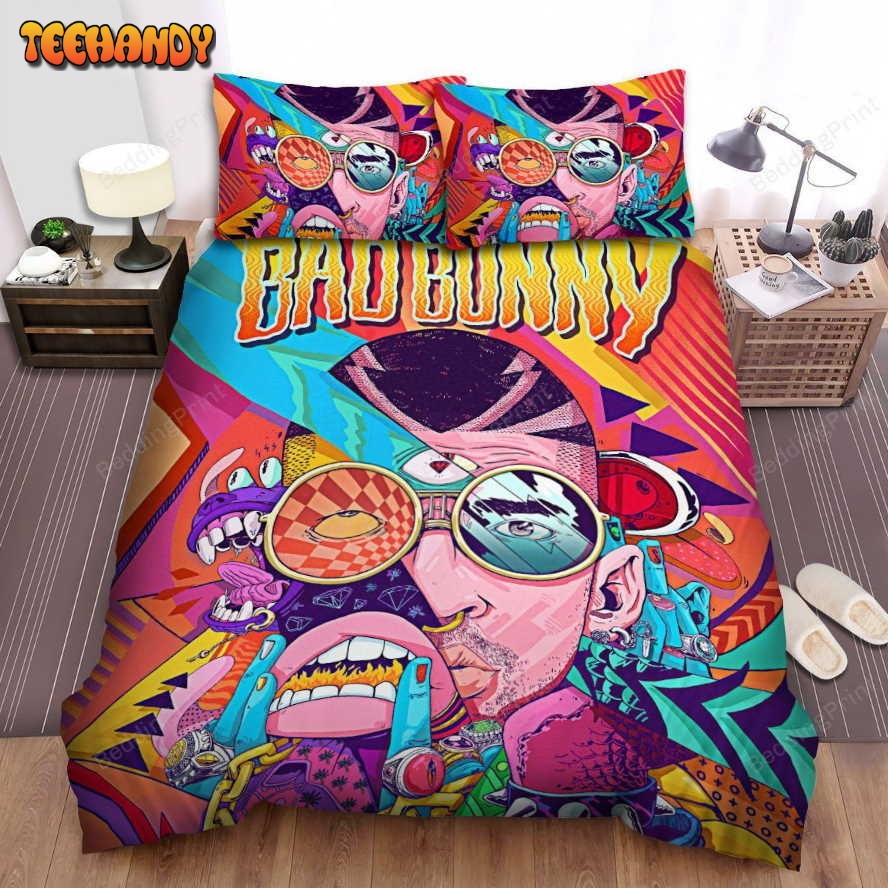 Bad Bunny Third Eye Funky Art Bedding Set