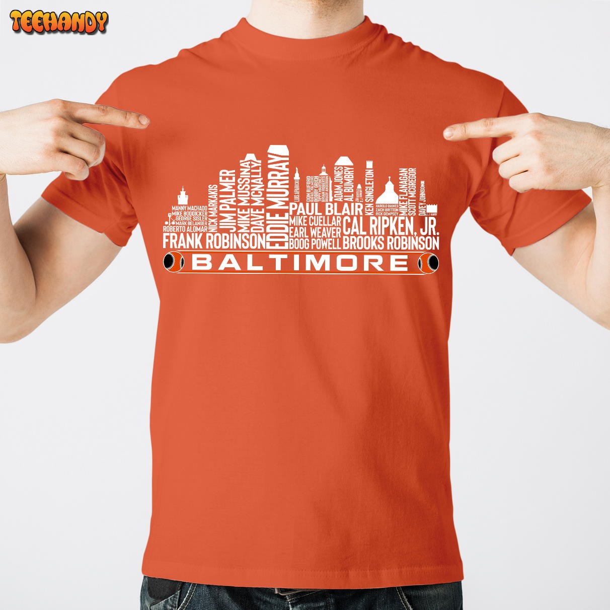 Baltimore Baseball Team All Time Legends, Baltimore City Skyline Unisex T Shirt