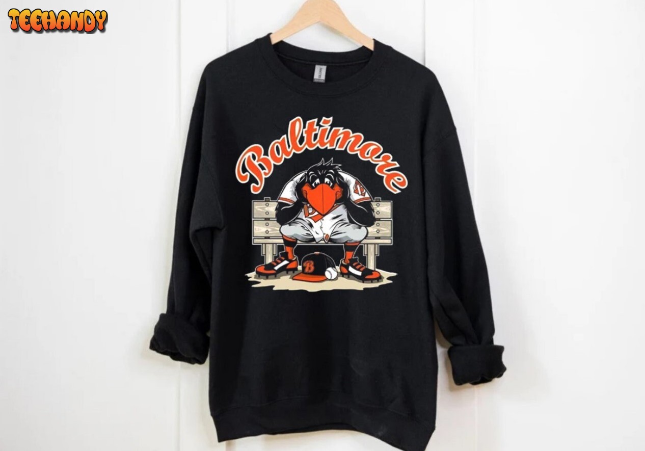 Baltimore Baseball Team Cute Mascot Mood Black Sweatshirt