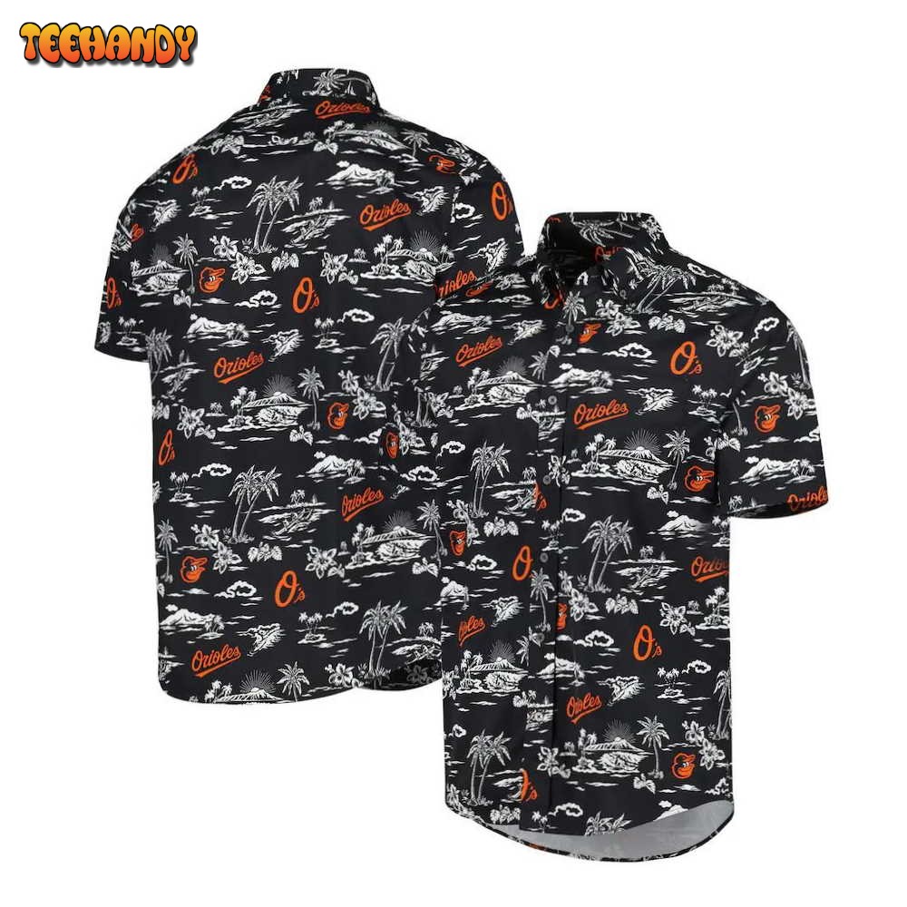 Baltimore Orioles Black Kekai Performance Hawaiian Shirt