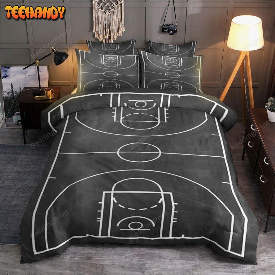 Basketball Court Illustration Bedding Set For Fans