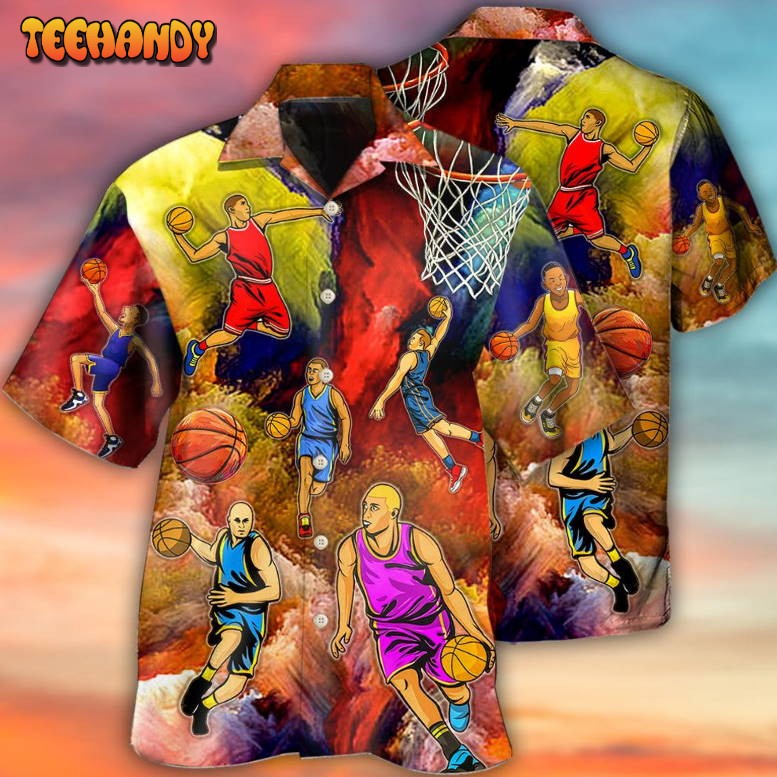 Basketball Style Colorful Hawaiian Shirt