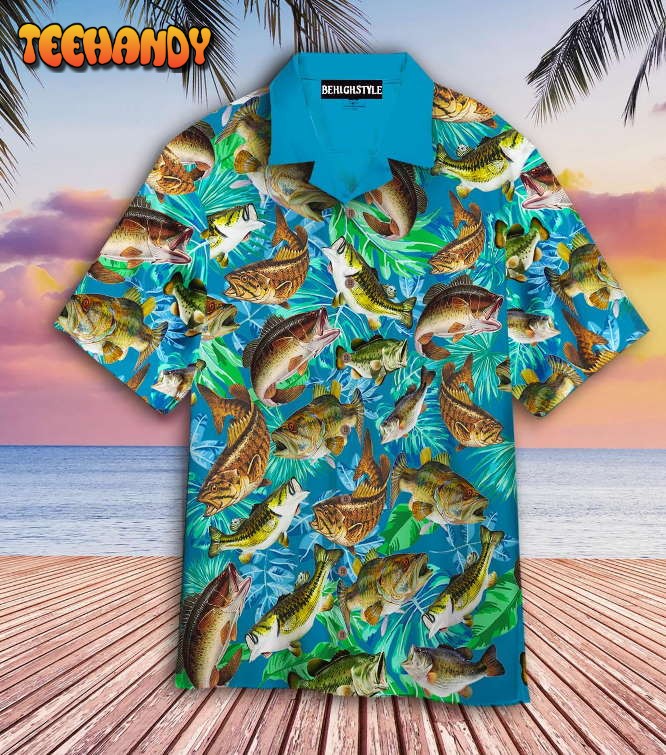 Bass Fish Seamless Pattern Fishing Hawaiian Shirt