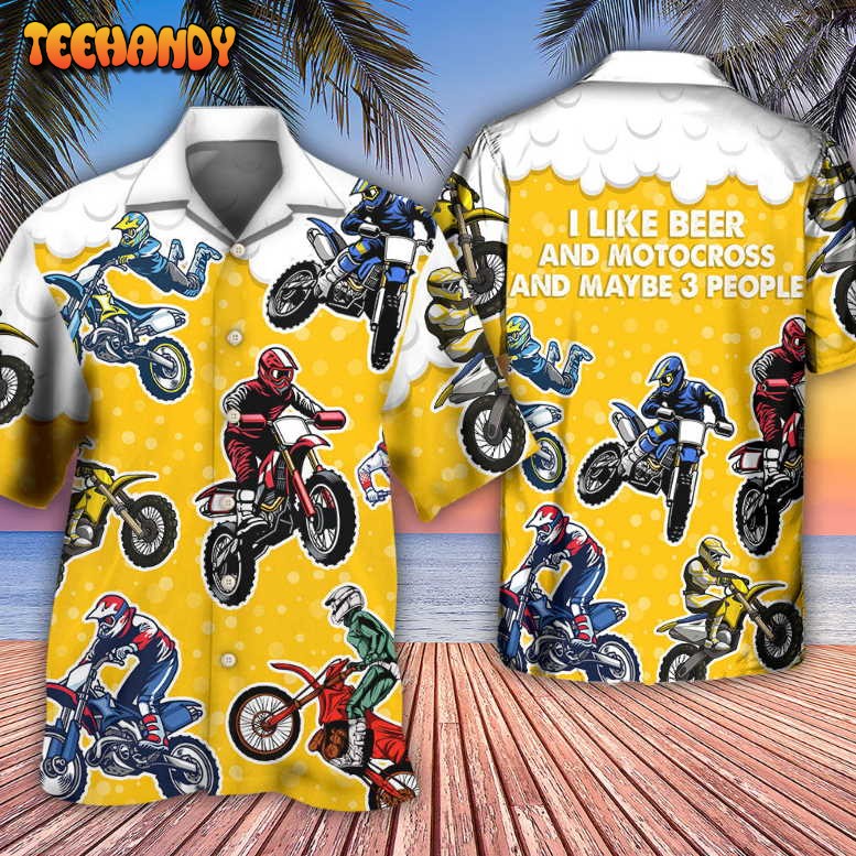 Beer I Like Beer And Motocross Style Hawaiian Shirt