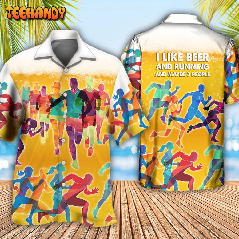 Beer I Like Beer And Running Hawaiian Shirt