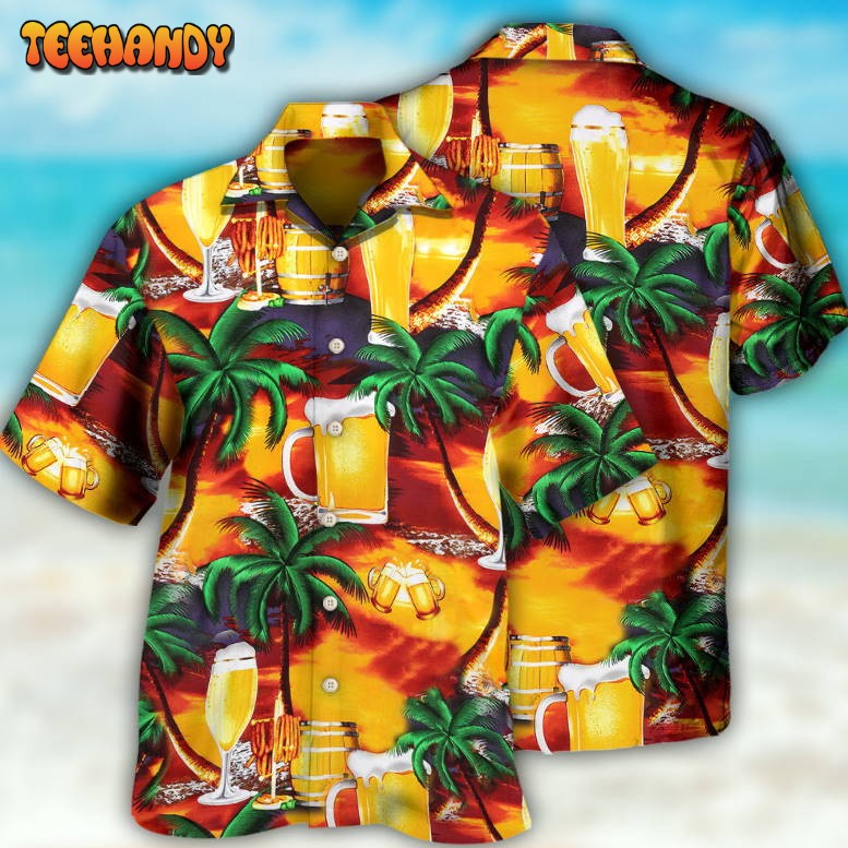 Beer In Paradise Tropical Hawaiian Shirt