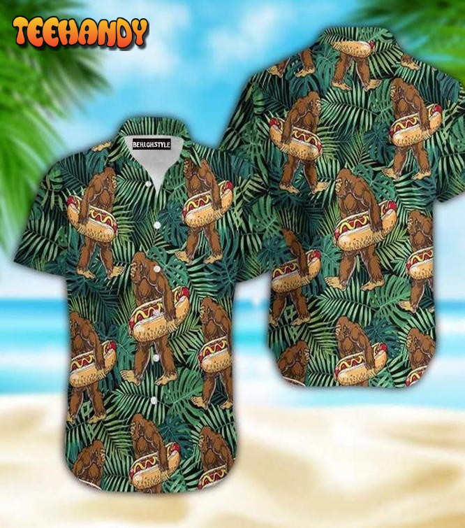 Bigfoot Hotdog Hawaiian Shirt