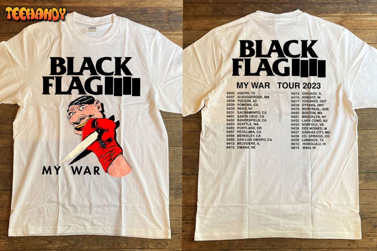 Black Flag My War 2023 World Tour T-Shirt, Black Flag My War US Tour 2023 Shirt