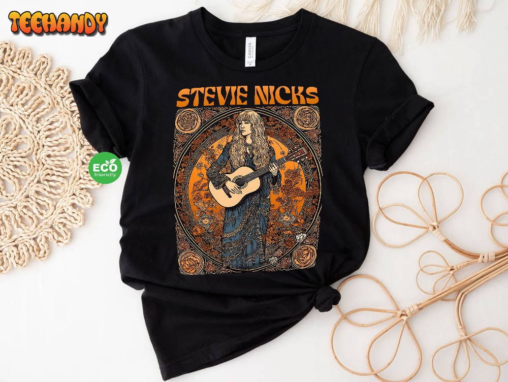 Boho Vintage Stevie Nicks Shirt, Floral Art Nouveau Queen of Rock Tour 2023 Shirt