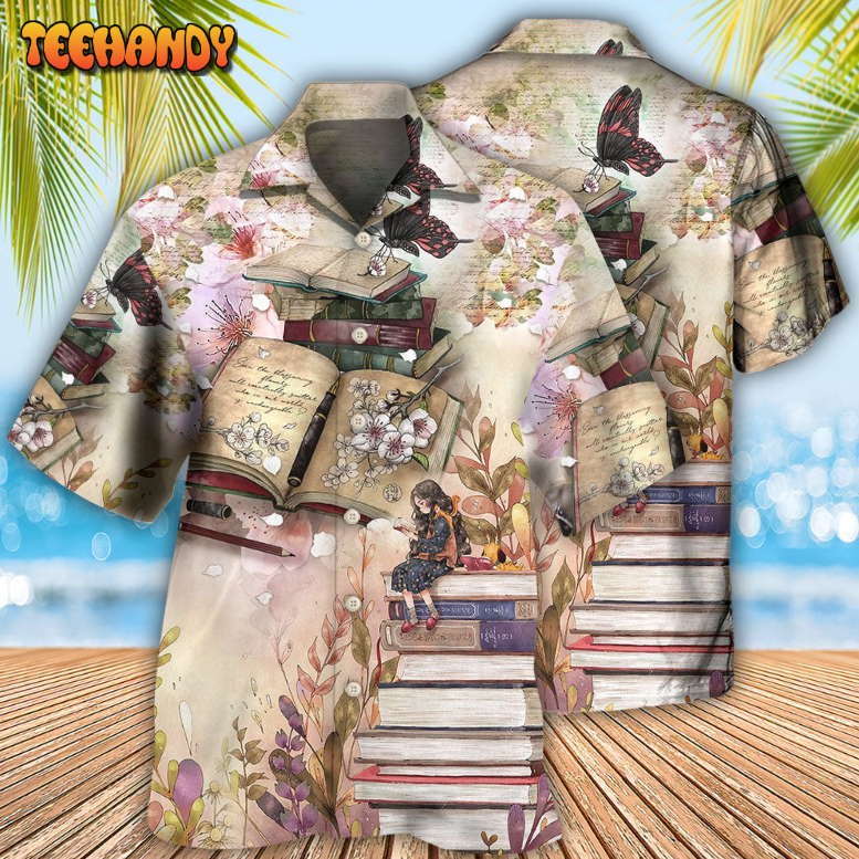 Book Reading Book Vintage Butterfly Hawaiian Shirt