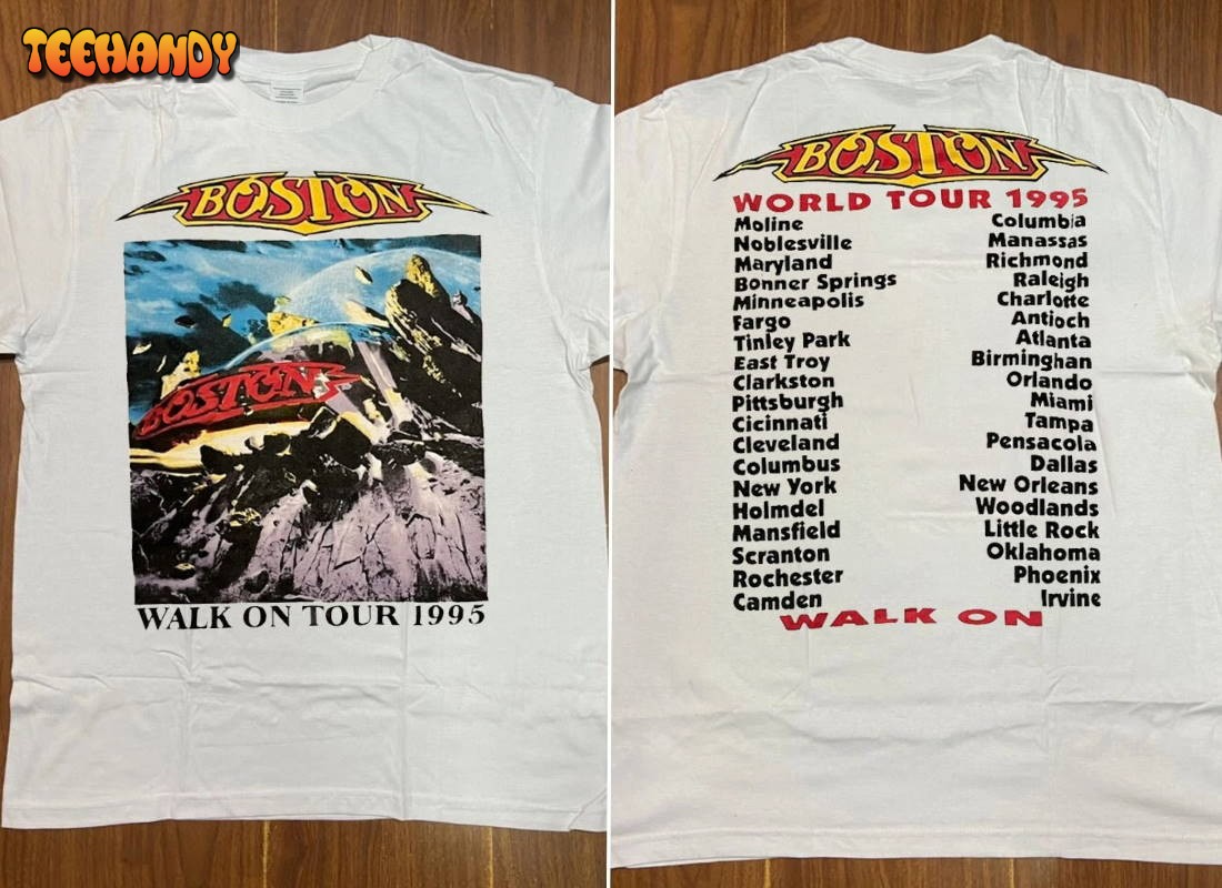 Boston Band Walk On Tour 1995 T-Shirt, Boston Rock Band Shirt