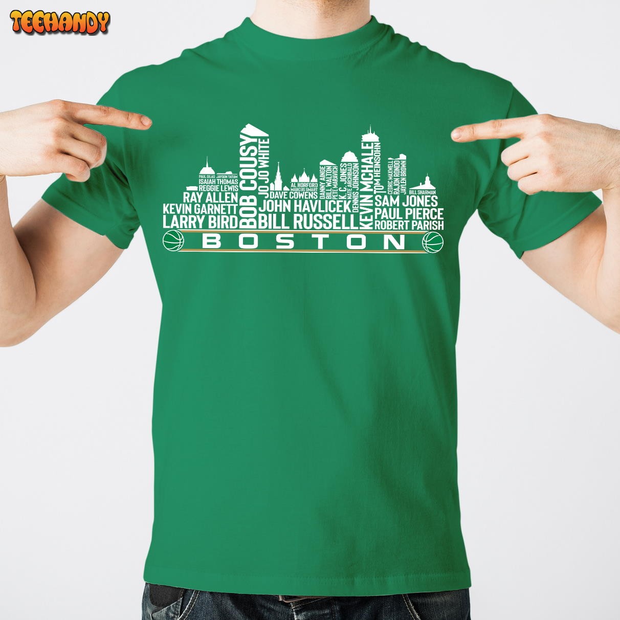 Boston Basketball Team All Time Legends, Boston City Skyline Unisex T Shirt