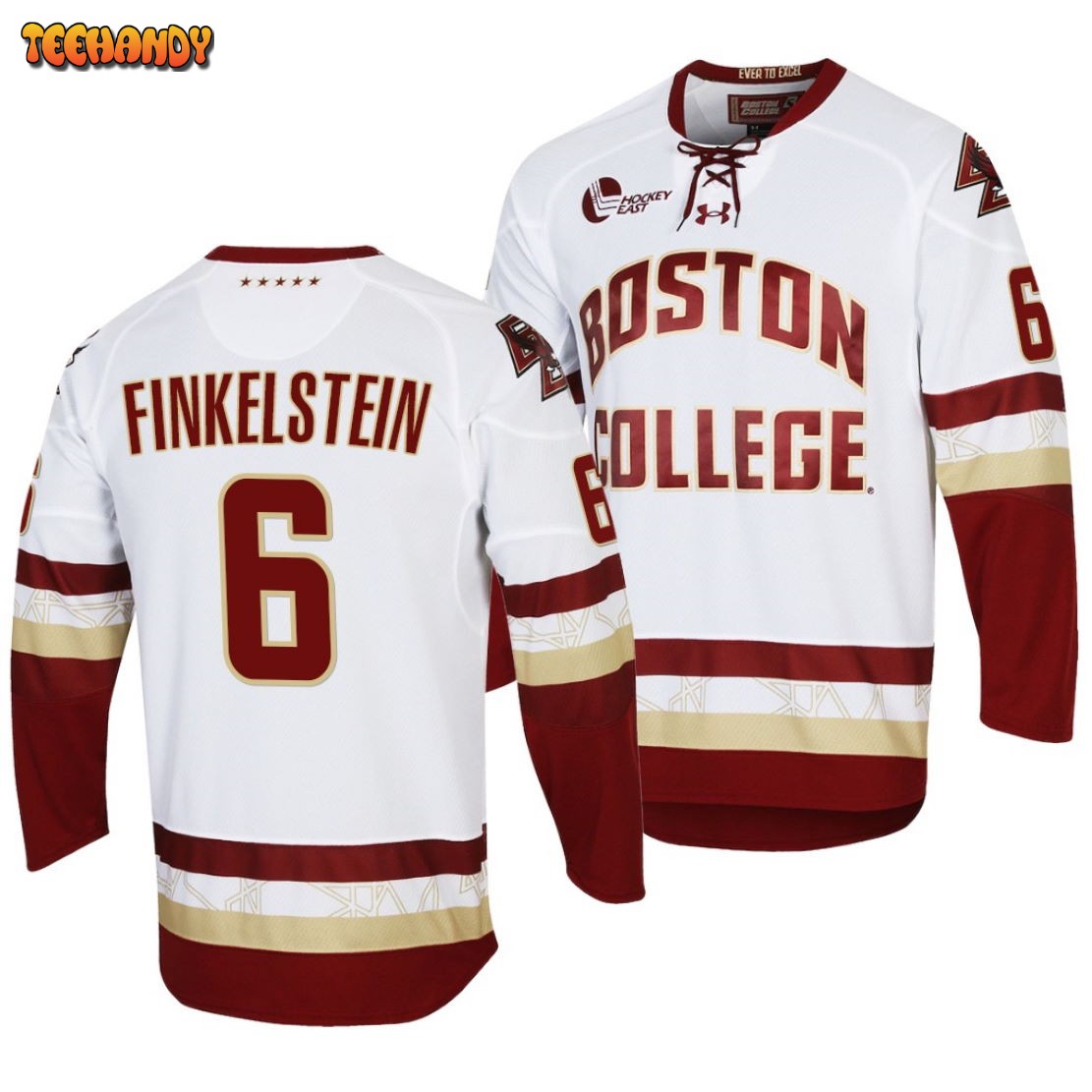 Boston College Eagles Ben Finkelstein College Hockey White Replica Jersey