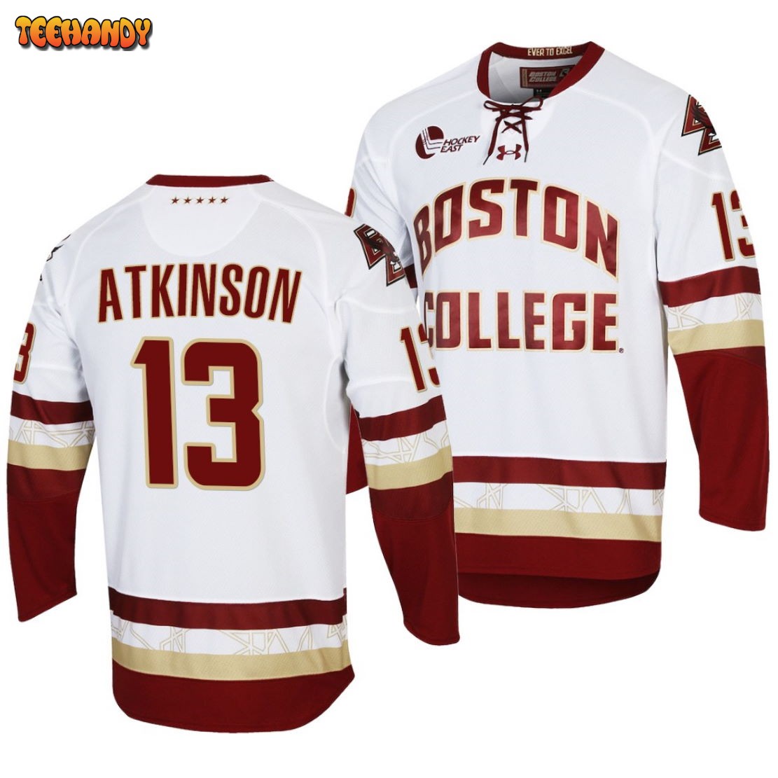 Boston College Eagles Cam Atkinson College Hockey White Replica Jersey