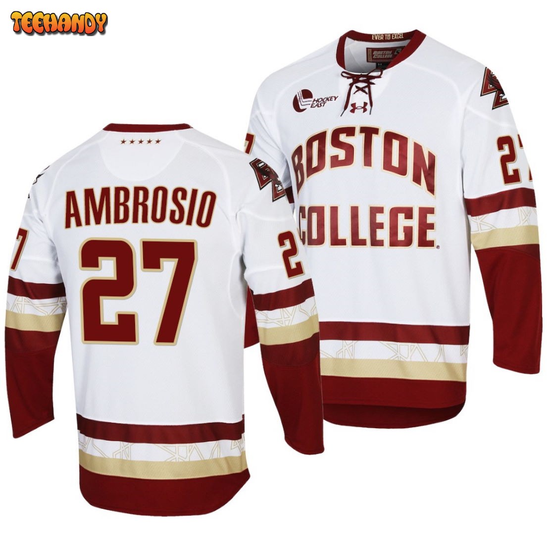 Boston College Eagles Colby Ambrosio College Hockey White Performance Jersey