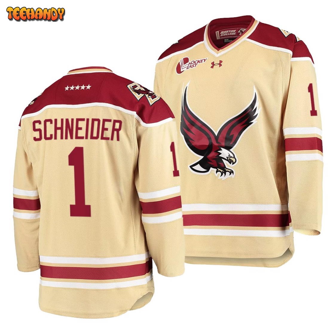 Boston College Eagles Cory Schneider College Hockey Beige Alternate Jersey