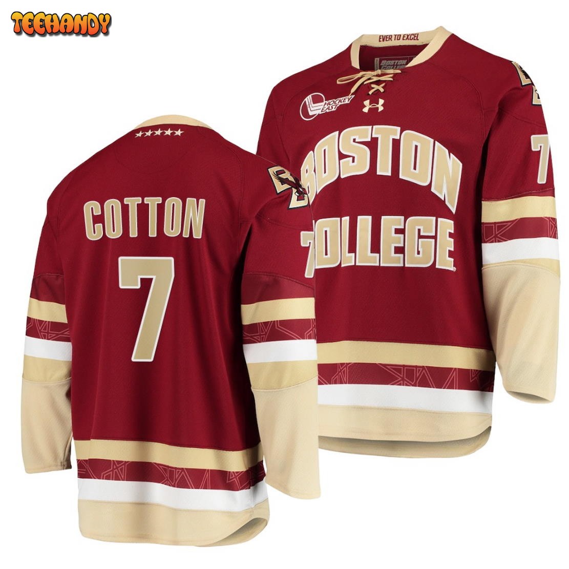 Boston College Eagles David Cotton College Hockey Maroon Jersey