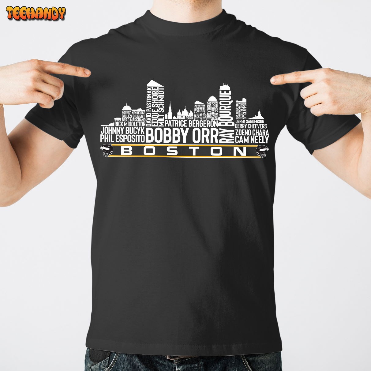 Boston Hockey Team All Time Legends, Boston City Skyline Unisex T Shirt