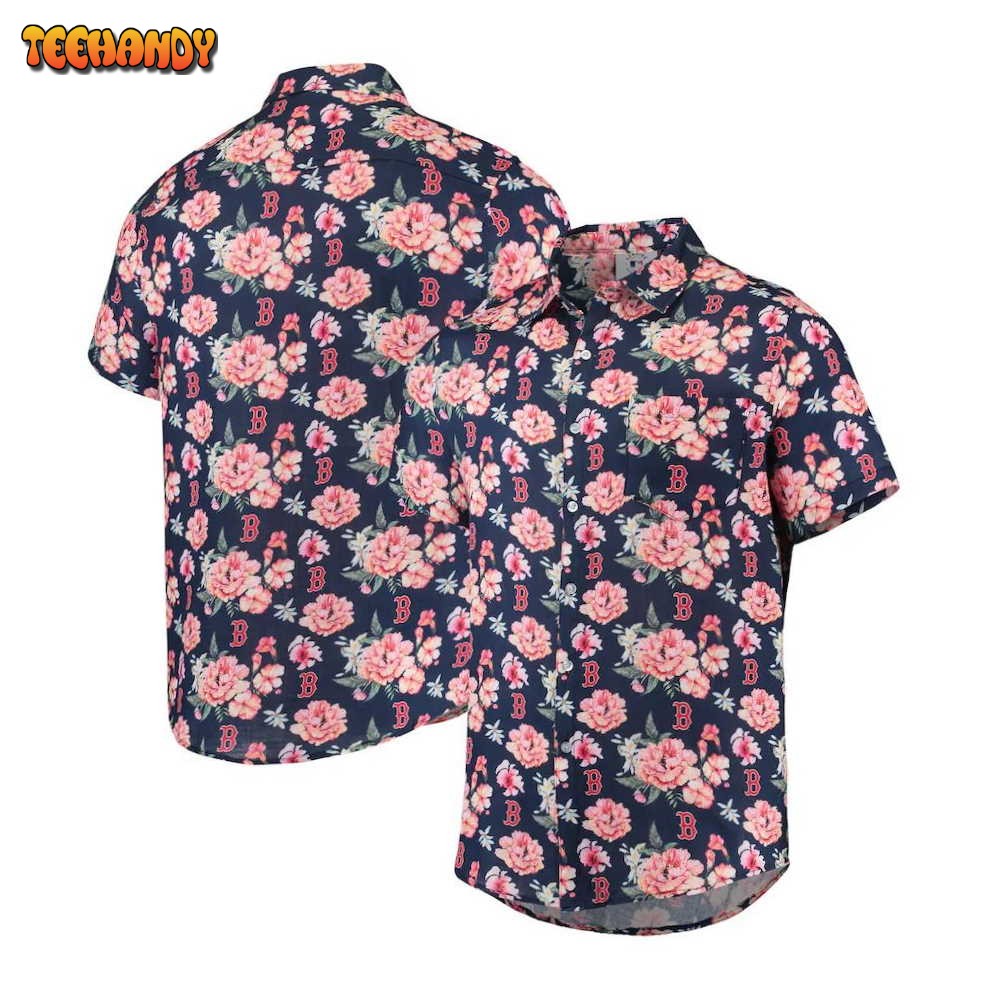 Boston Red Sox Navy Floral Hawaiian Shirt