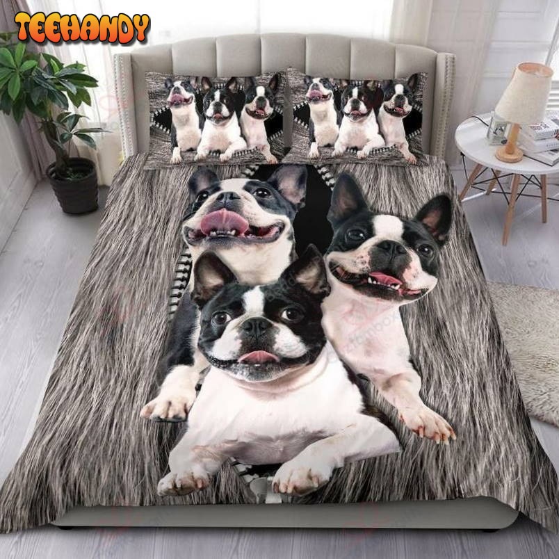 Boston Terrier Zipper Dog Bedding Set