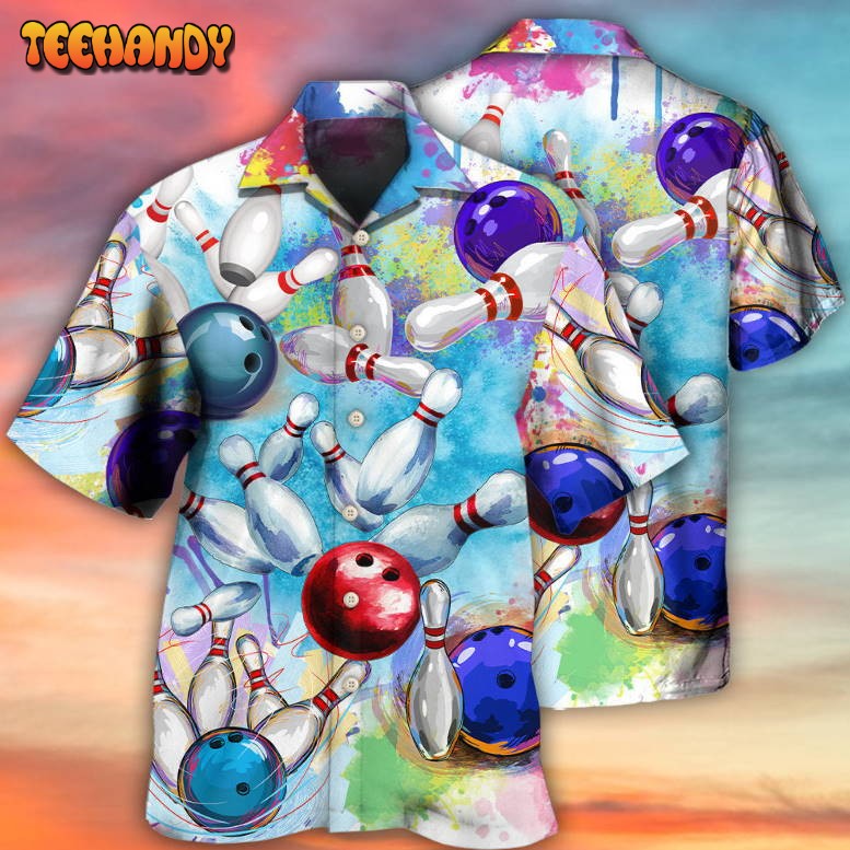 Bowling Ball And Pins Colorful Style Hawaiian Shirt