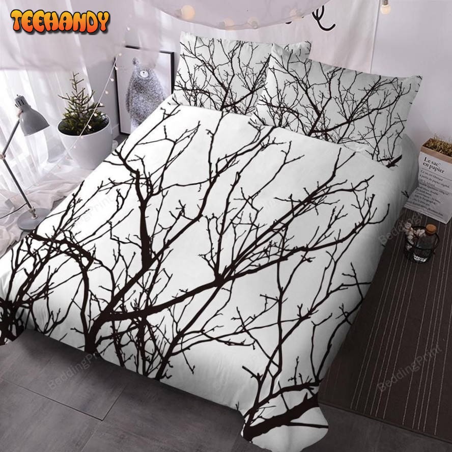 Branches White Duvet Cover Bedding Set