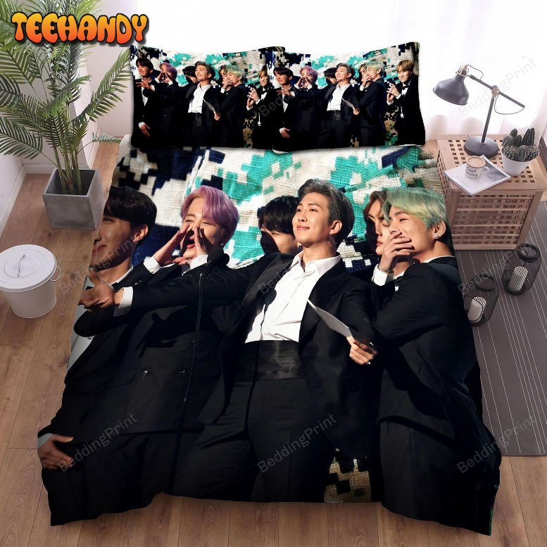 Bts Black Suits Duvet Cover Bedding Set