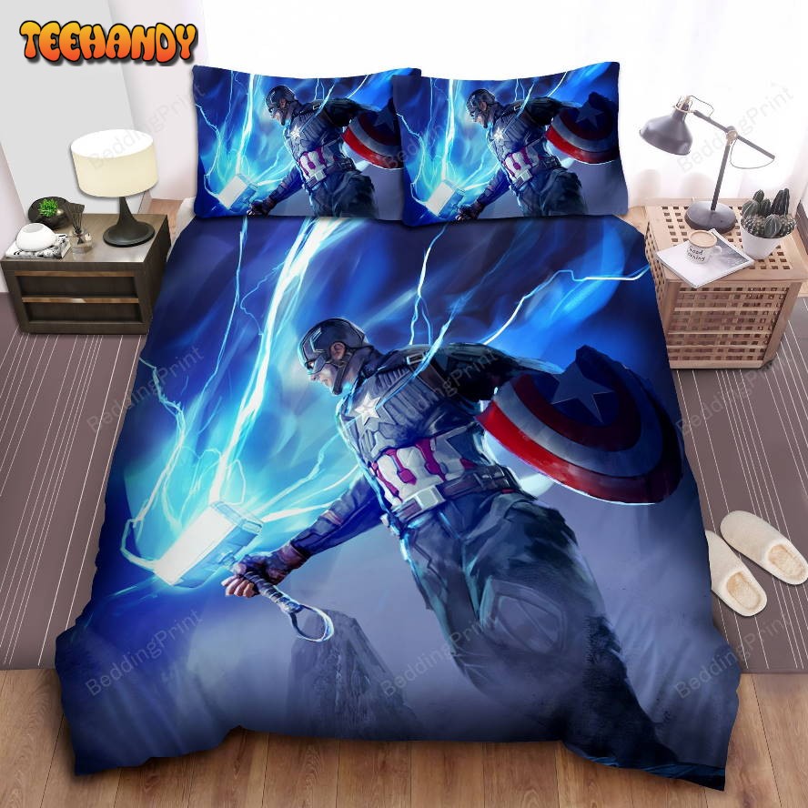 Captain America Lifting Thor’s Hammer Bedding Set