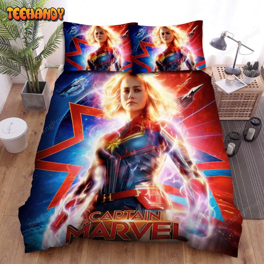 Captain Marvel Original Movie Poster Duvet Cover Bedding Set