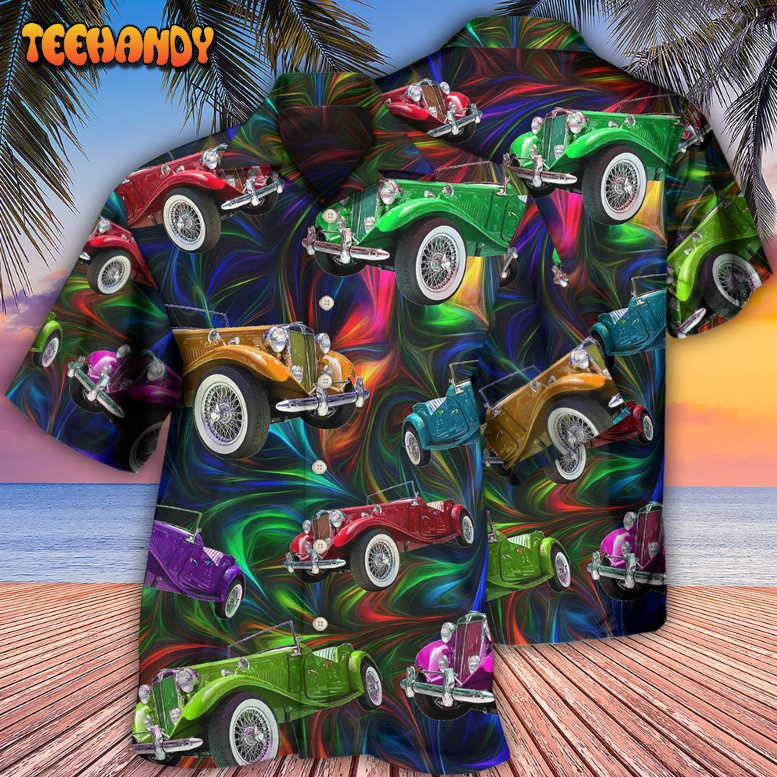 Car Retro Colorful Vibe Hawaiian Shirt