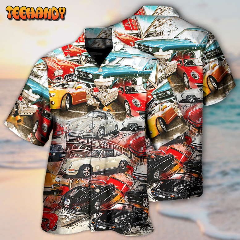 Car Retro Packed Vintage Style Hawaiian Shirt