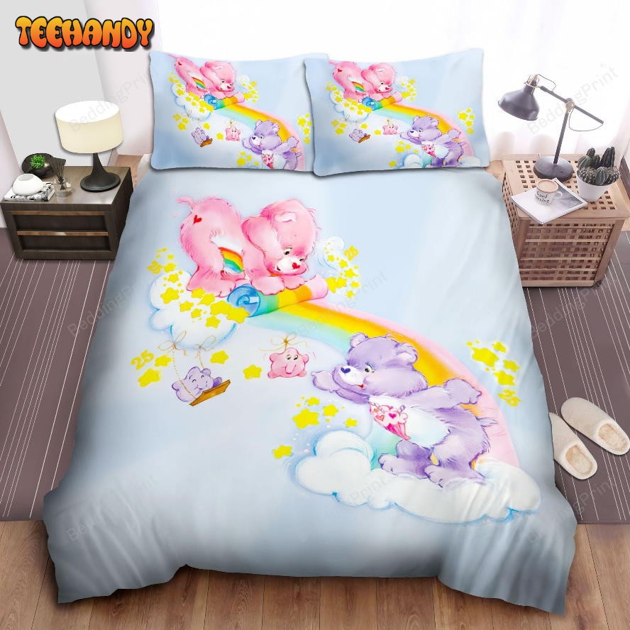 Care Bears And Rainbow Duvet Cover Bedding Set