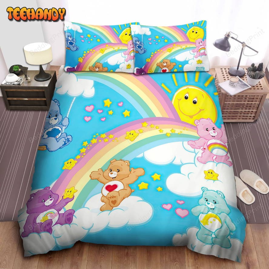 Care Bears And Rainbows Duvet Cover Bedding Set