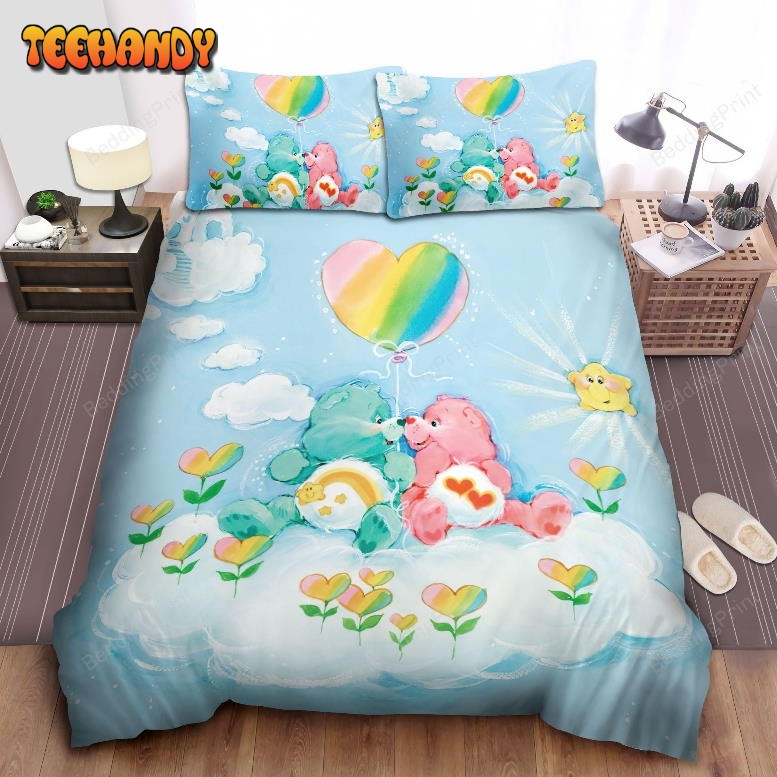 Care Bears With Rainbow Heart Balloon Bedding Set