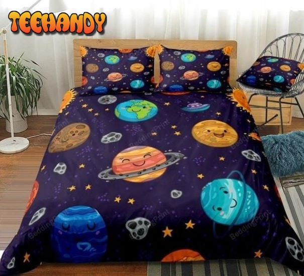 Cartoon Planets Bed Sheets Duvet Cover Bedding Sets