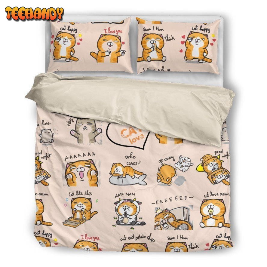 Cat Cute Bed Sheets Duvet Cover Bedding Sets