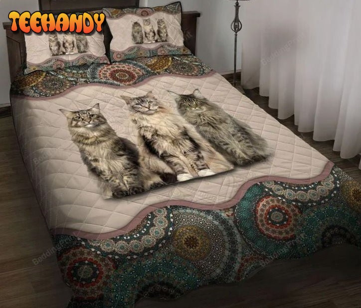 Cats Bedding Set Black Cat Blue Eyes White Ears Cartoon Bedding Set