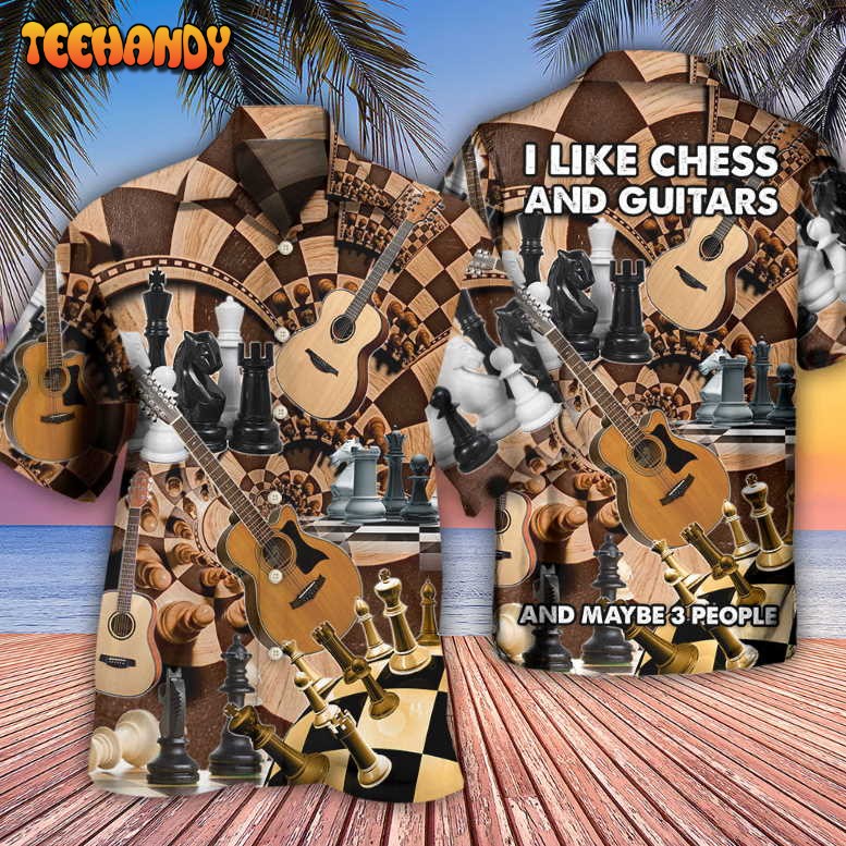 Chess I Like Chess And Guitars Hawaiian Shirt