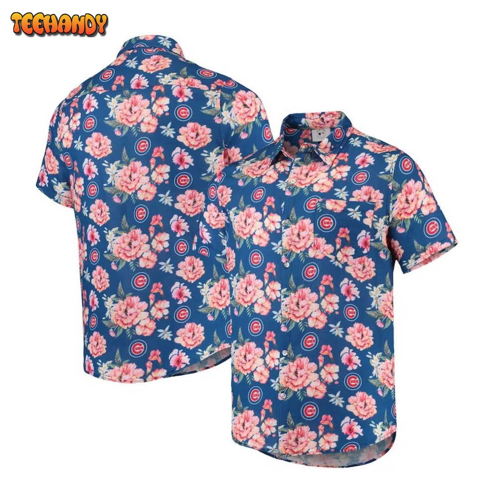 Chicago Cubs Floral Hawaiian Shirt