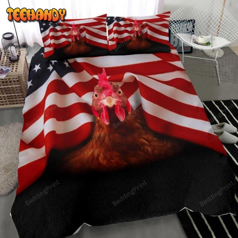 Chicken American Flag Chicken Under The Flag Bedding Sets