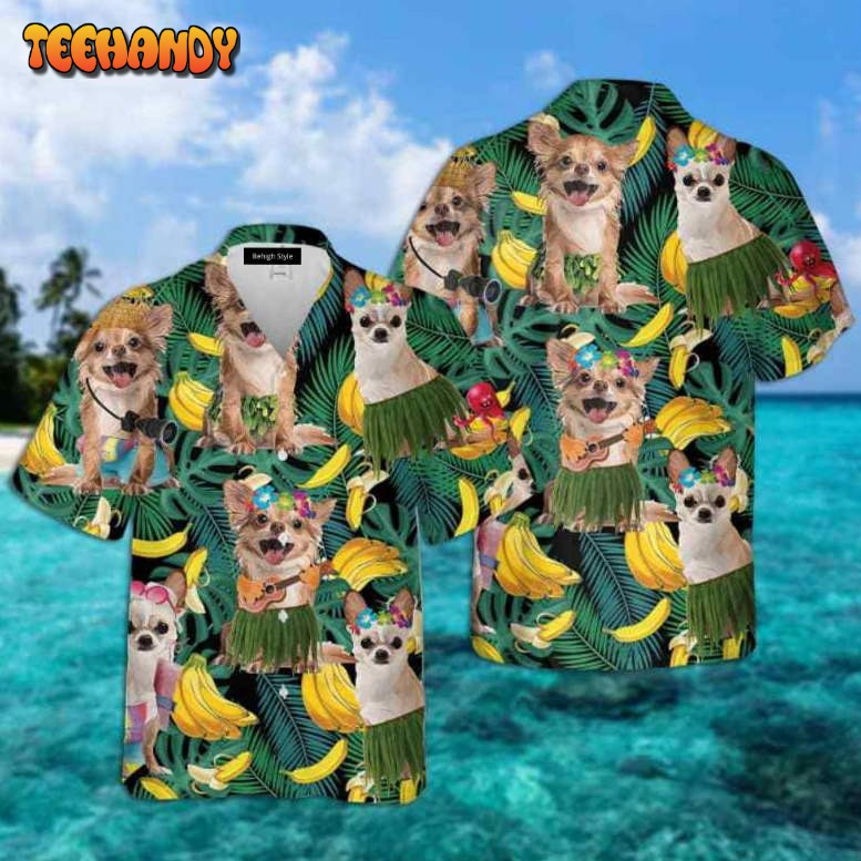 Chihuahua Summer Leaves Banana Hawaiian Shirt