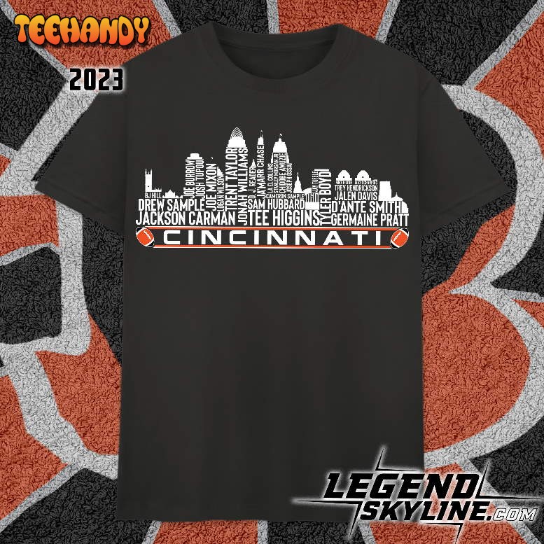 Cincinnati Football Team 23 Palyer Roster, Cincinnati City Skyline Unisex T Shirt