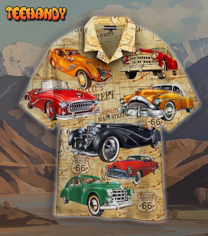 Classic Cars In The City Aloha Hawaiian Shirt