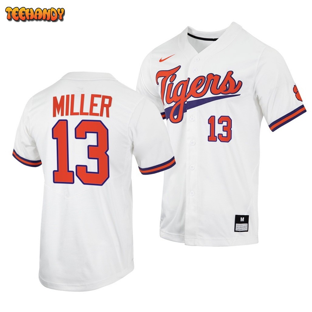 Clemson Tigers Brad Miller College Baseball Jersey White