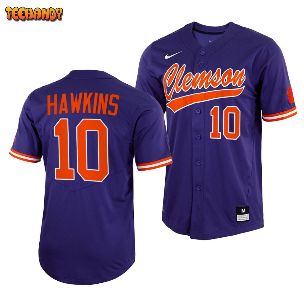 Clemson Tigers Bryar Hawkins College Baseball Jersey Purple