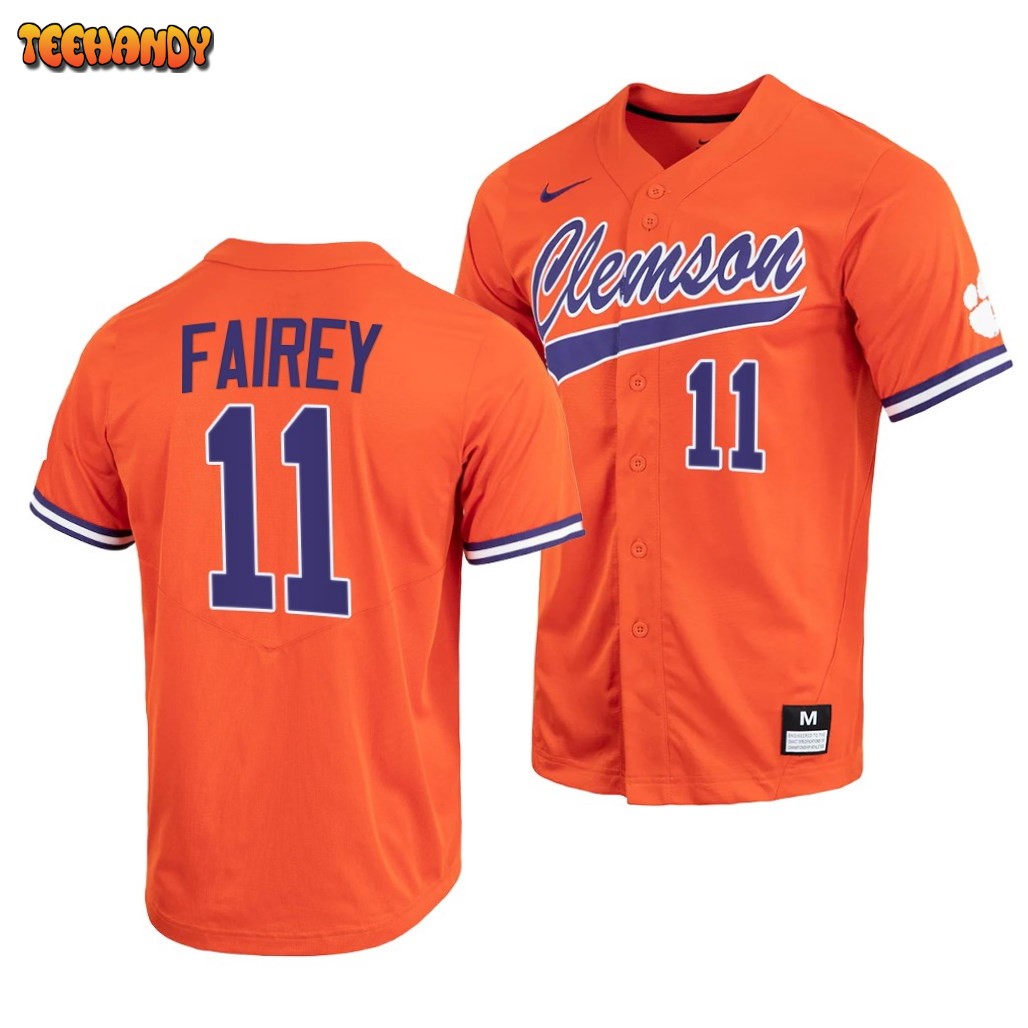 Clemson Tigers Chad Fairey College Baseball Jersey Orange